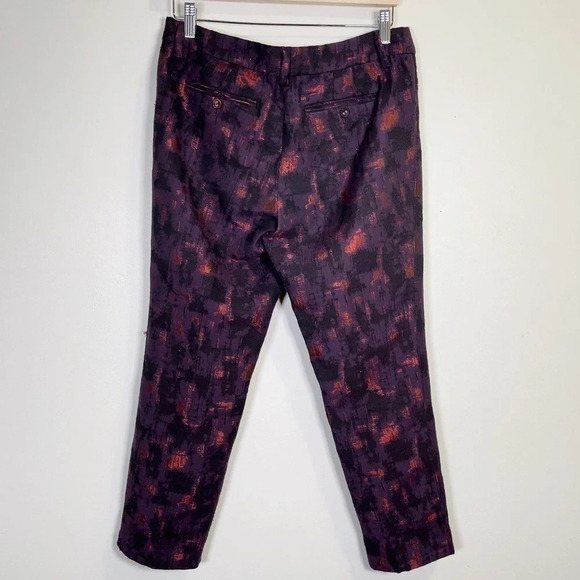 Lord & Taylor Purple Patter Twill Ankle Trouser - Picture 6 of 7